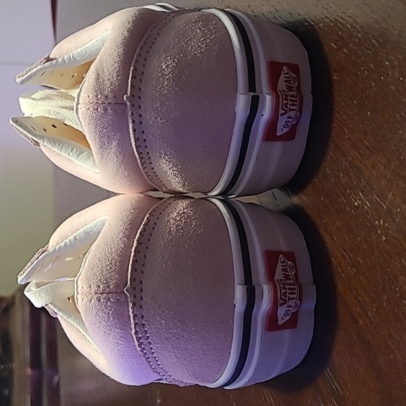 Old Skool Vans NEW never worn blush light pink and white size 9 W or 7.5 M sweet - Picture 6 of 10